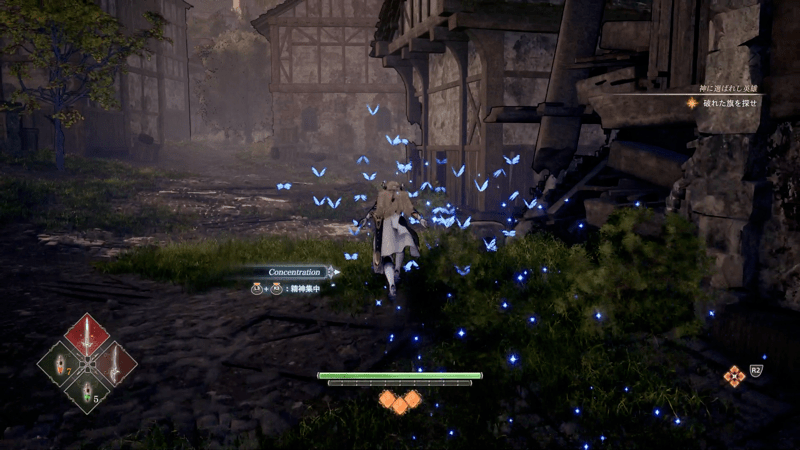 精神集中でエインフェリアを追う