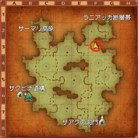 ザグバン丘陵ちいさなメダル入手マップ