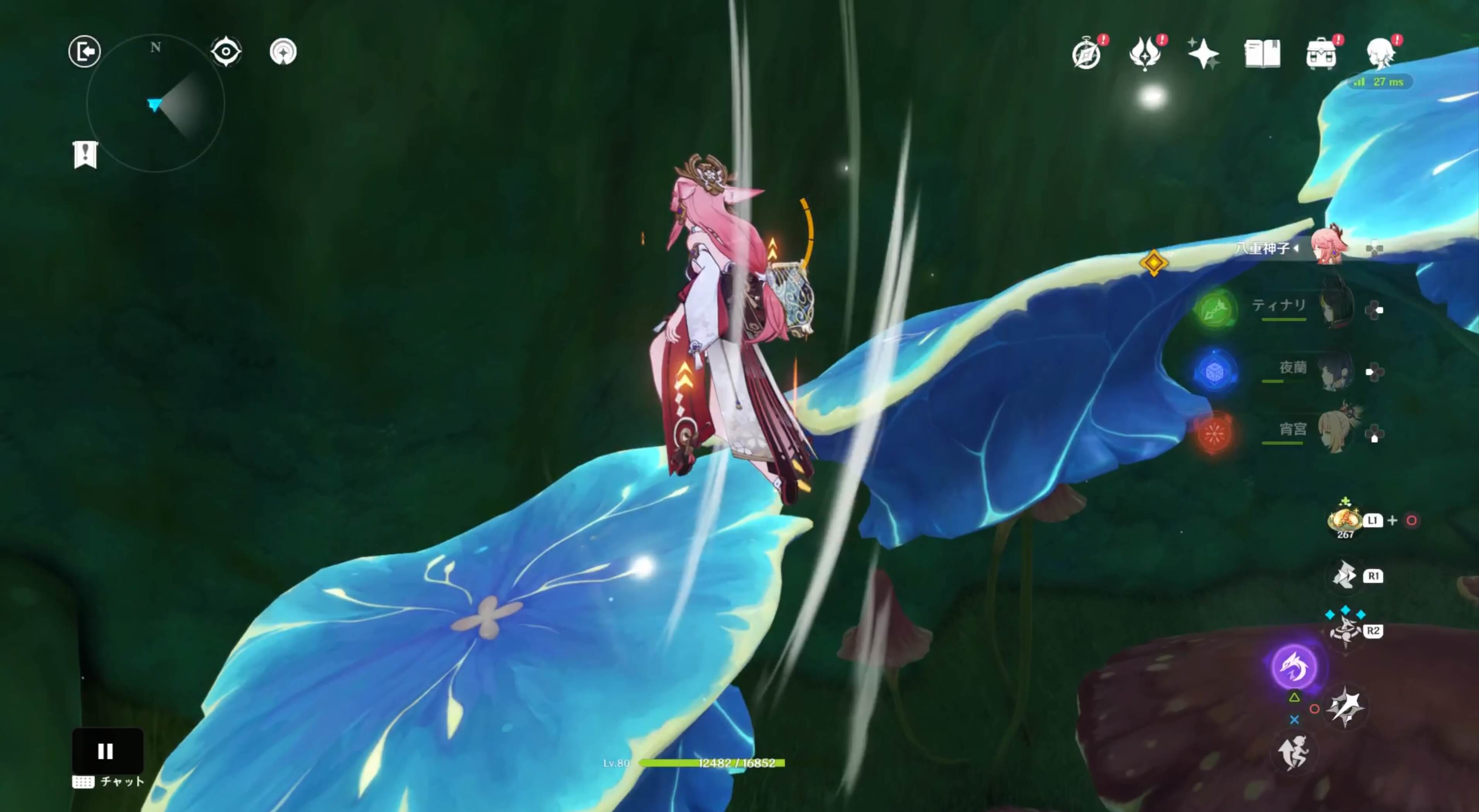 ぴょんぴょんキノコを利用して上に向かう