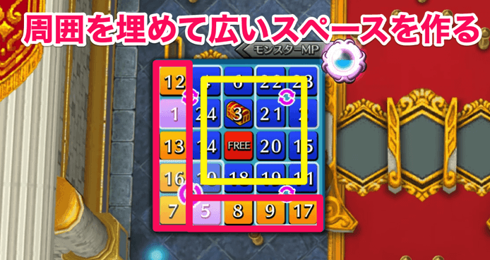 ビンゴカードの周囲を埋める