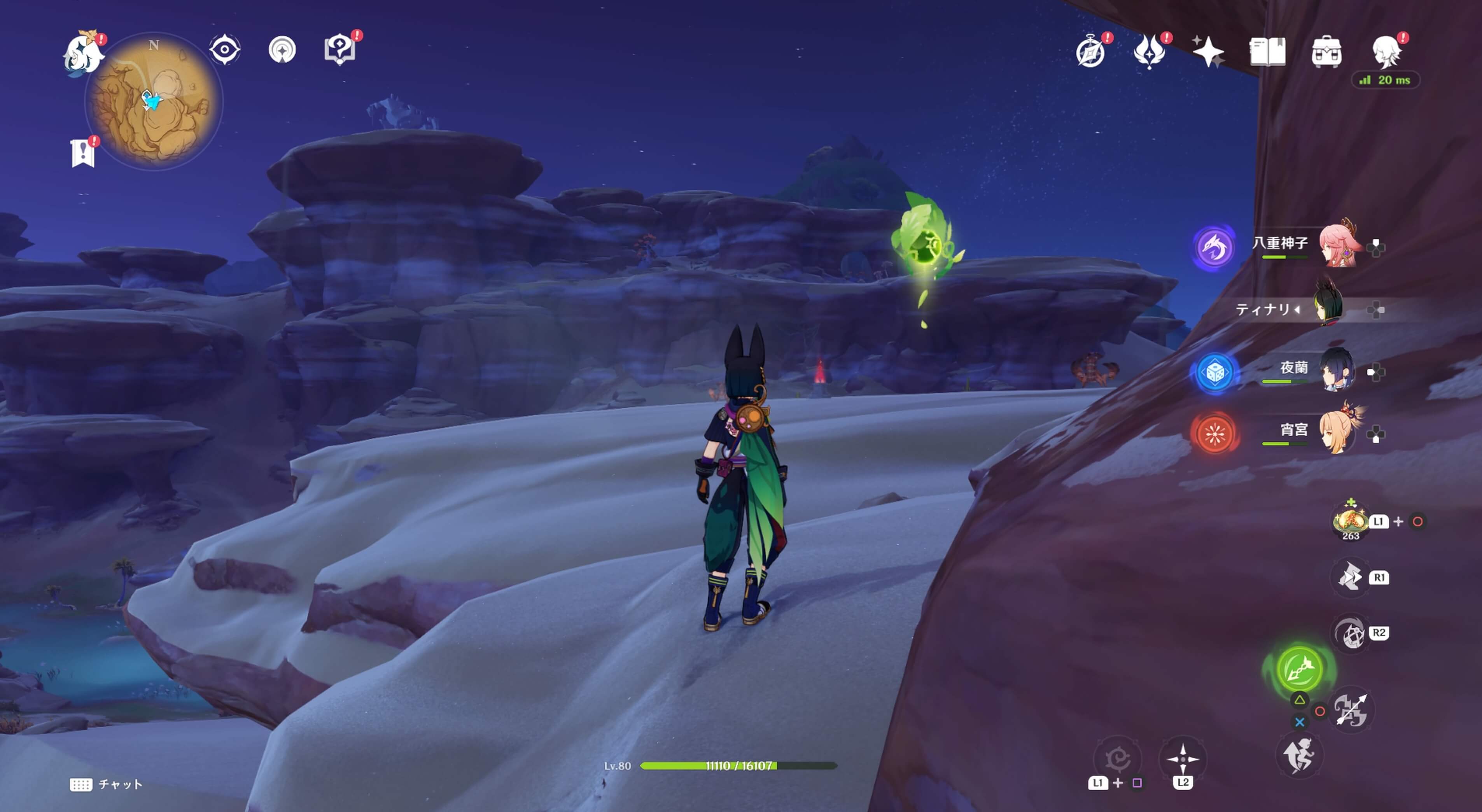 ワープポイントから上にあるクローバーマークを使った先に存在