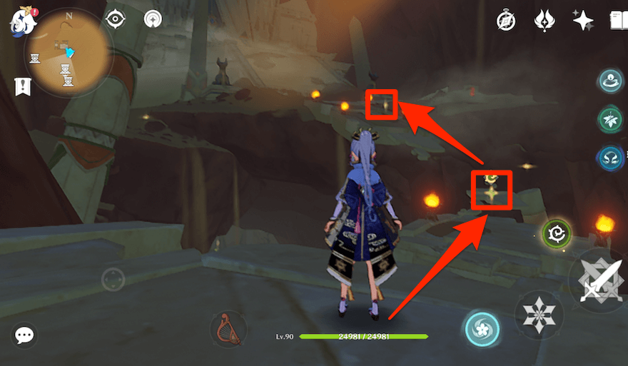 タブレット・危険。地下のワープポイントからクローバーマークを使って渡る