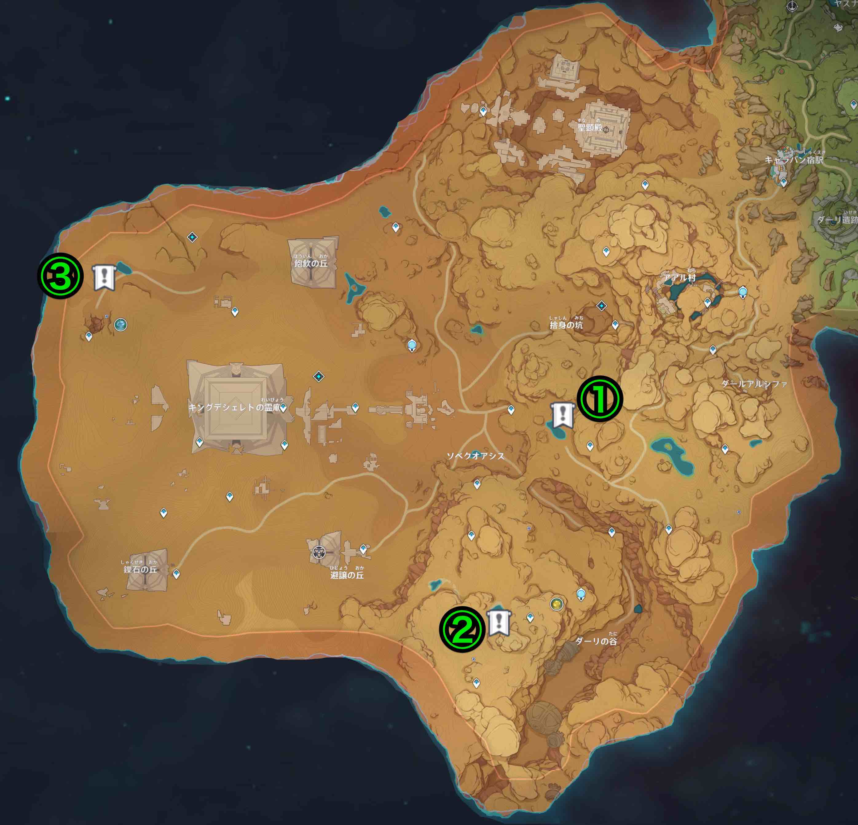 巨大なオベリスクマップ