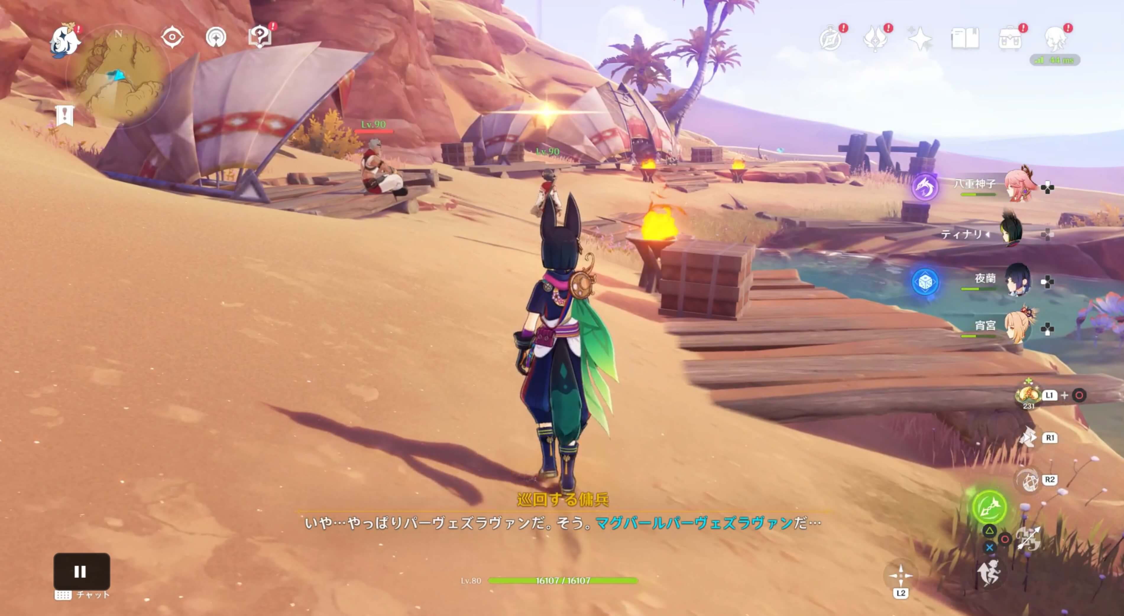 しばらく追いかけると扉を解放する暗号を呟く