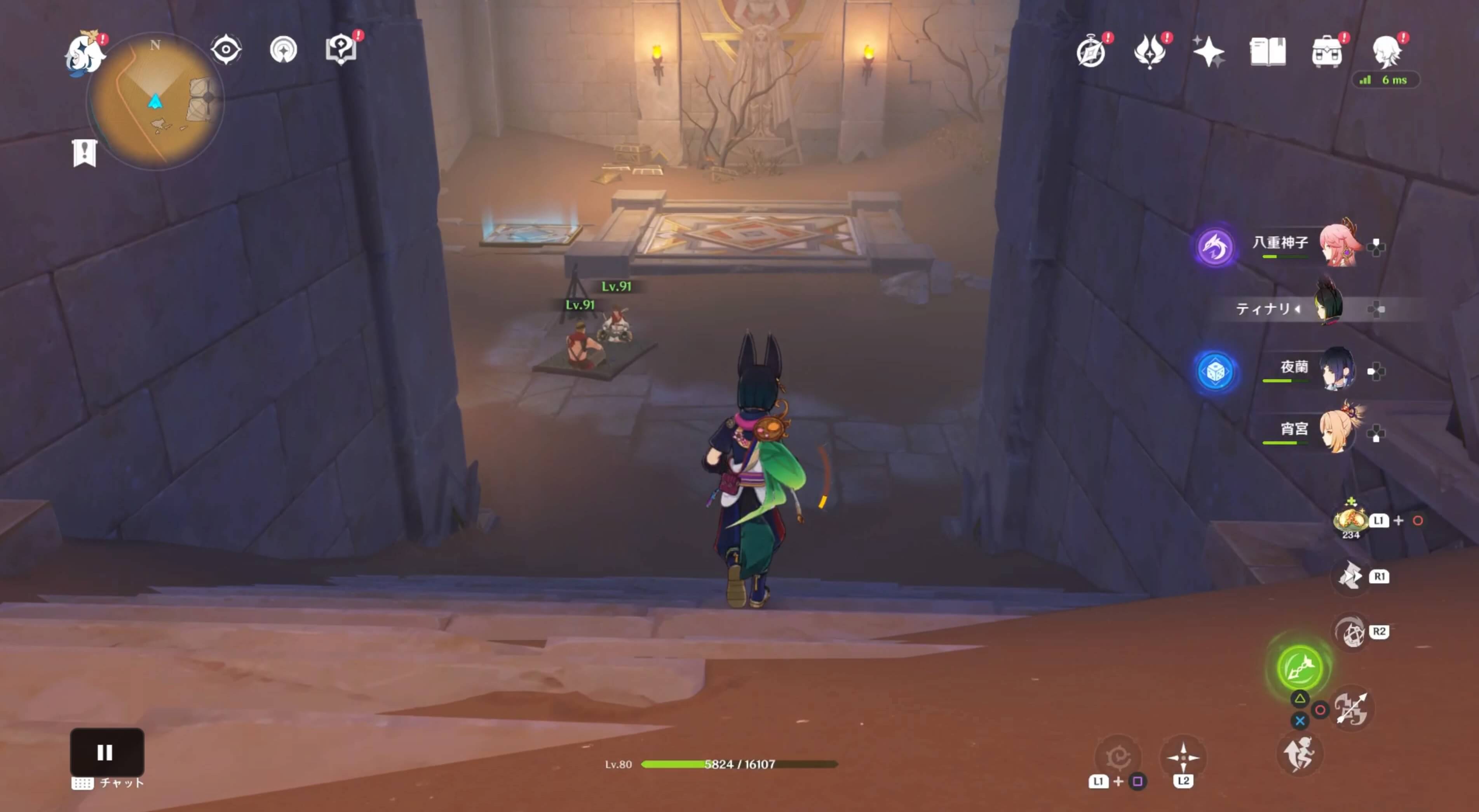 遺跡の奥に進む