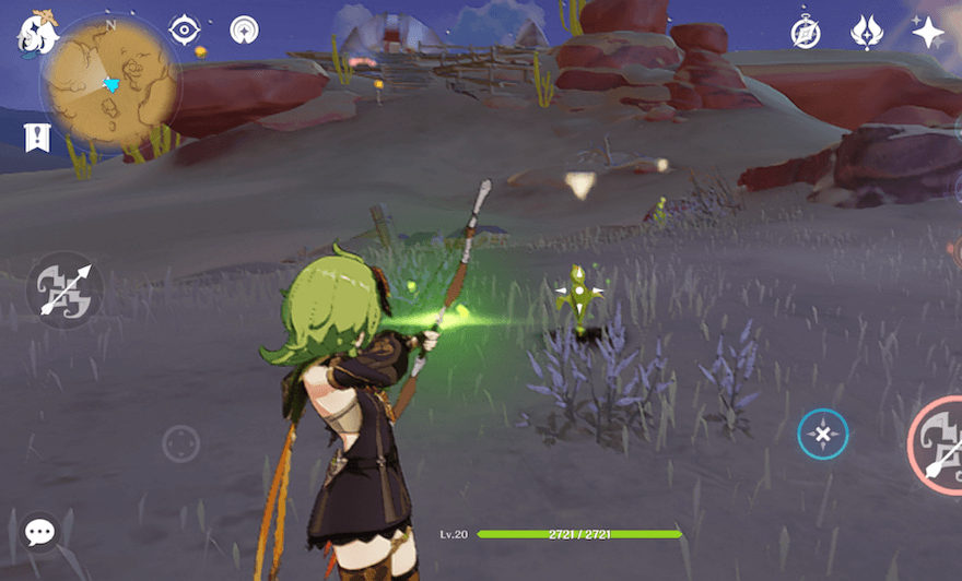 リアルタイムで朝5時を跨いだ後、ゴールデンローズ畑でゴールデンローズ×3に草元素攻撃を行う