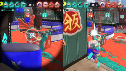 相手の近くにエイムを置く