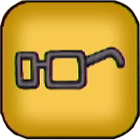 黒ぶちメガネ角画像