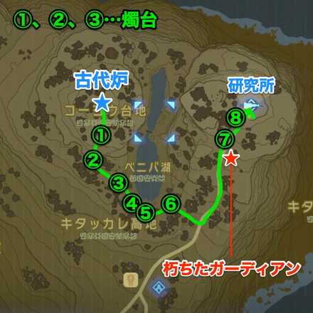 もう一人の研究者の青い炎を運ぶルート