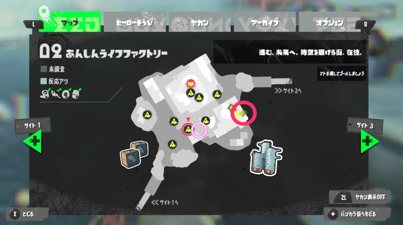 マップ東の海岸沿い