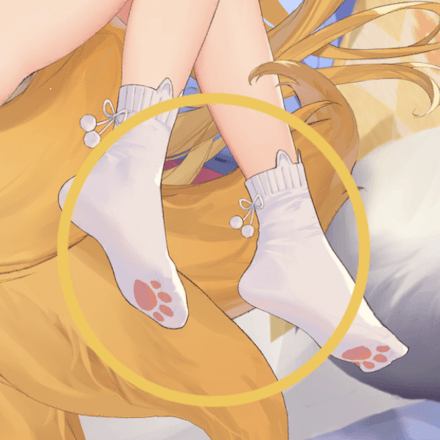 少女廻戦の肉球ソックスのタップする場所