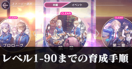 レベル1~90(1~4章)までの育成手順を紹介