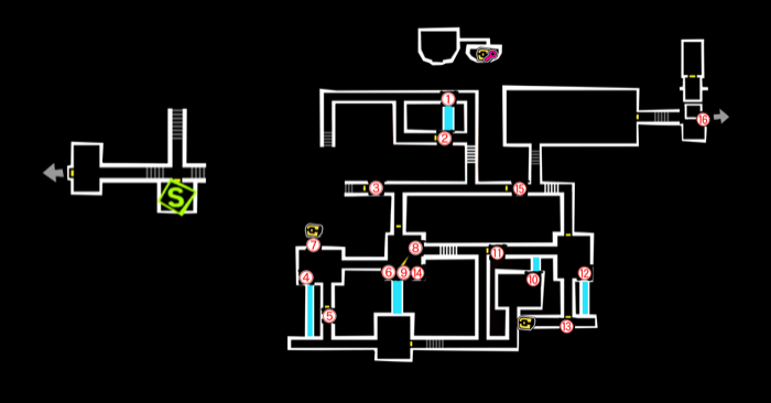右舷客室通路マップ