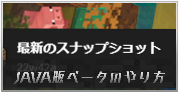 JAVAベータ版(開発版)のやり方｜スナップショット