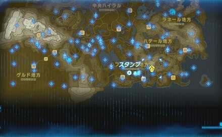 ロダイ湖北東の火打ち石の場所