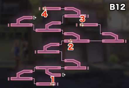 宝珠の迷宮B11-B15のマップ