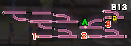 宝珠の迷宮B11-B15のマップ