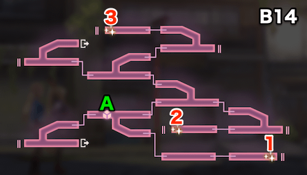 宝珠の迷宮B11-B15のマップ