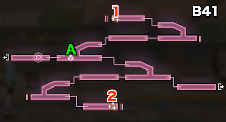 宝珠の迷宮B41-B45のマップ