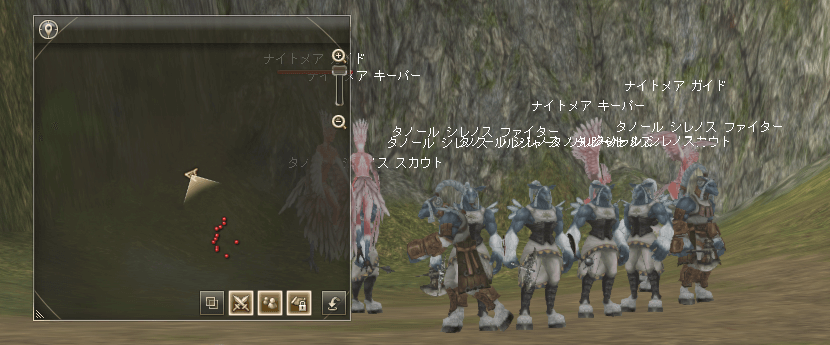 敵が密集しており立ち止まっている