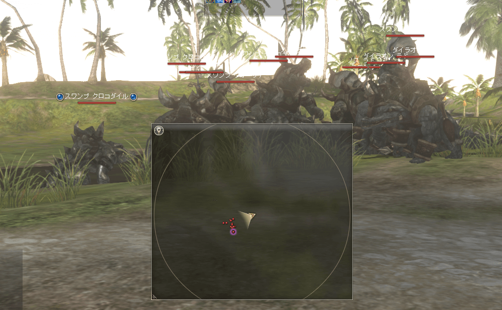 敵が密集しており立ち止まっている