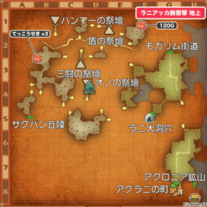 ラニアッカ断層帯地上