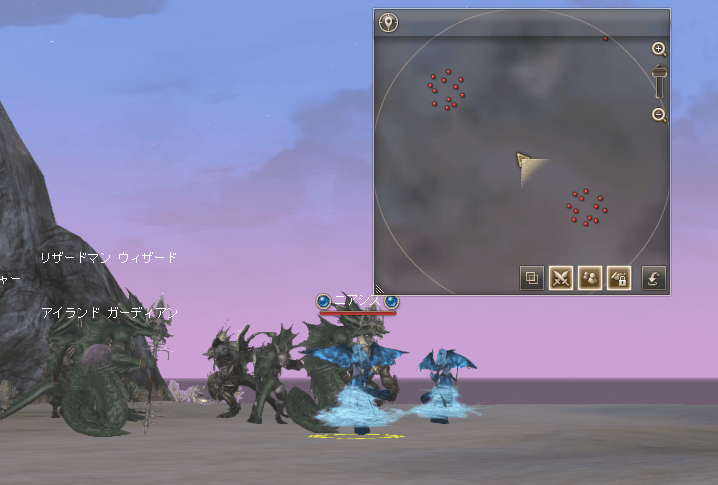 敵が密集しており立ち止まっている