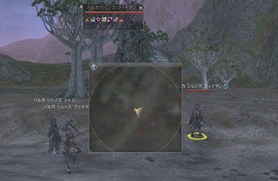 敵が密集しており立ち止まっている