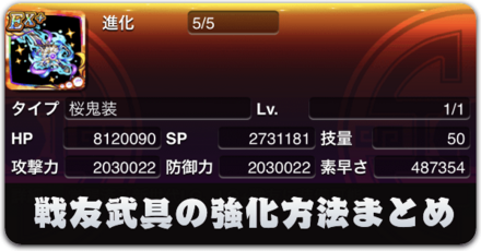 戦友武具の強化方法一覧