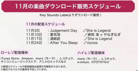 楽曲の配信日と曲一覧|ダウンロード先まとめ