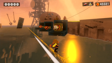 右側の的を3箇所壊し右に移動