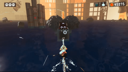 ジャンプしてジャンプ板に移動する