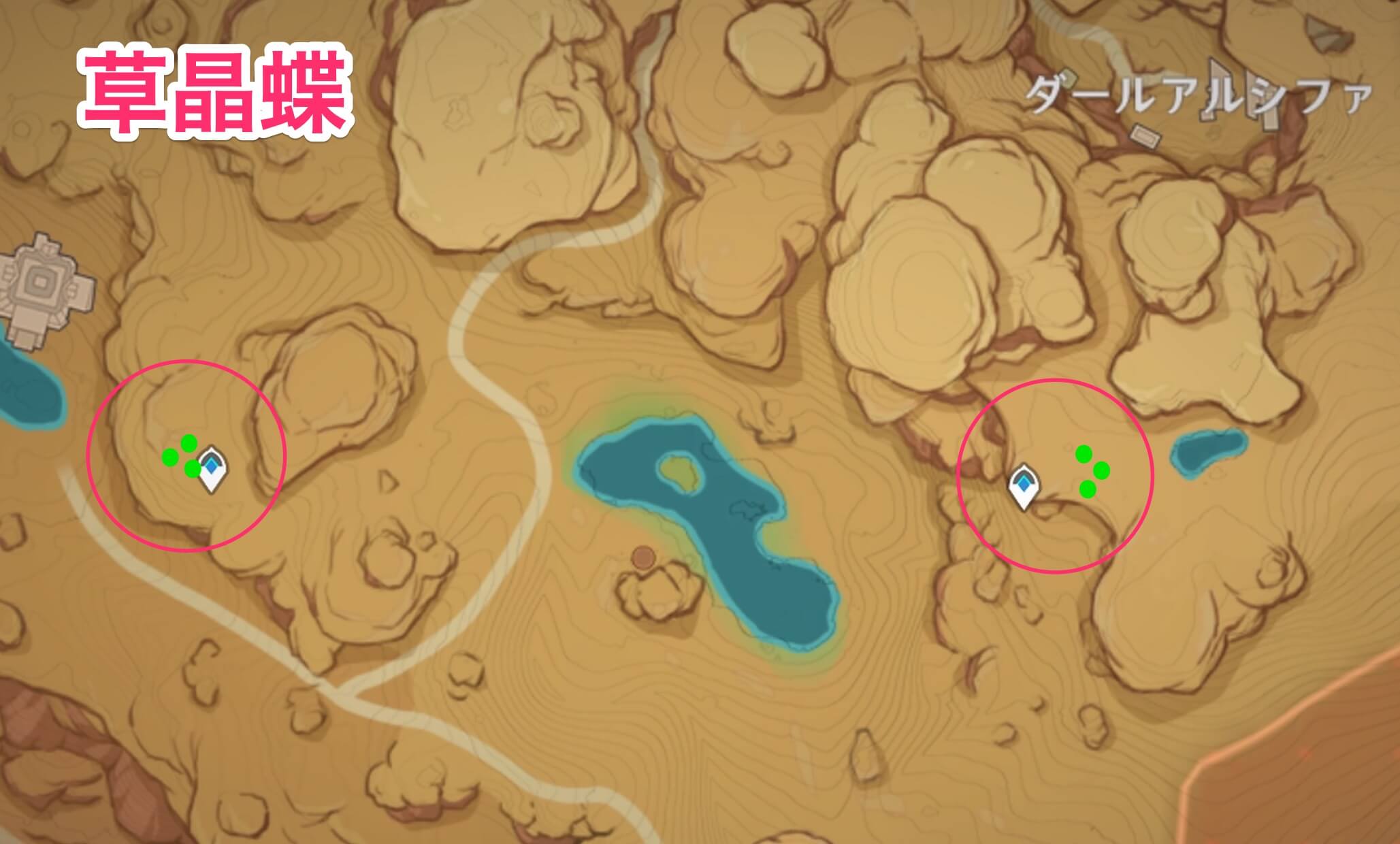草晶蝶のマップ画像
