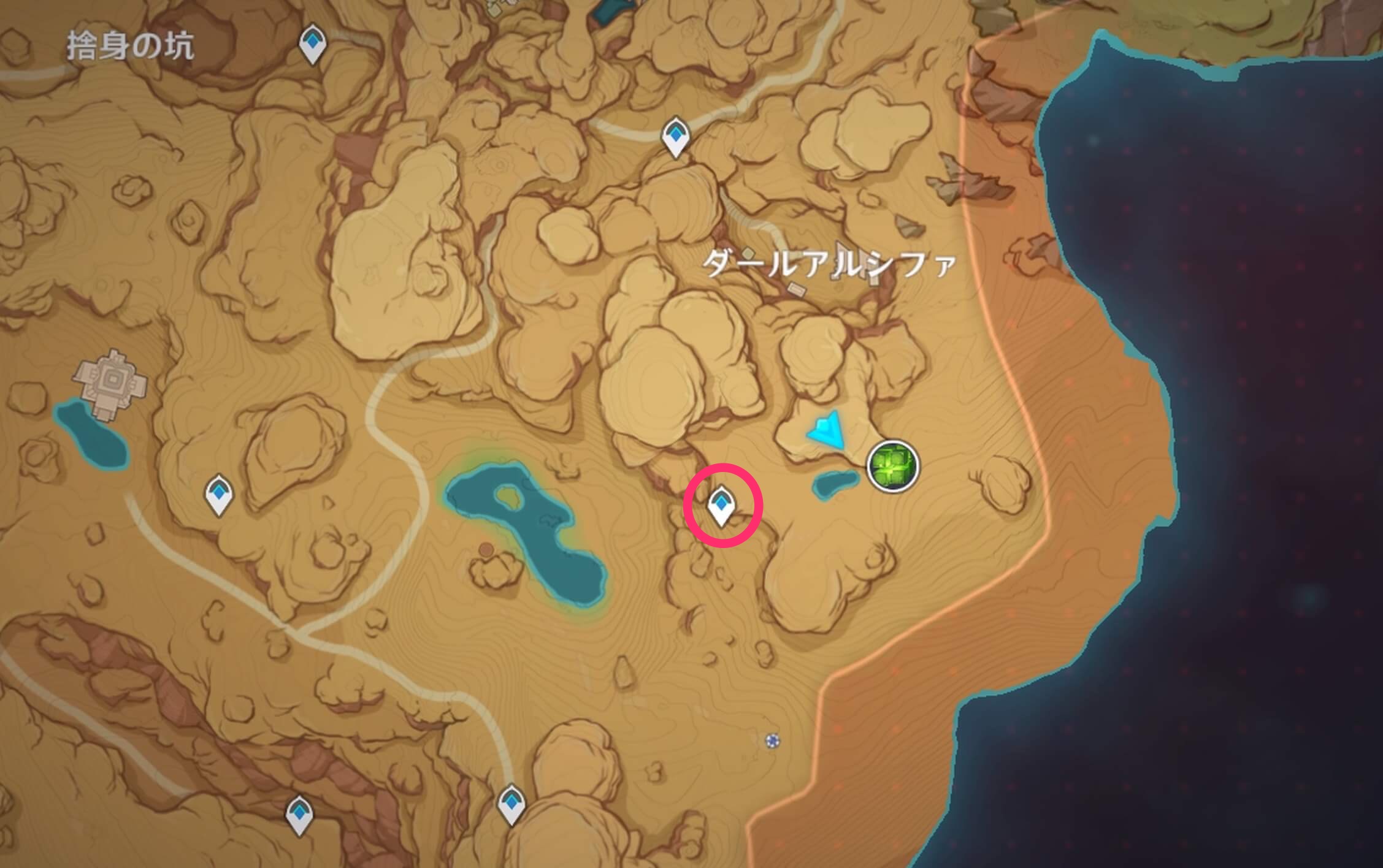 ダールアルシファの下にあるワープポイント