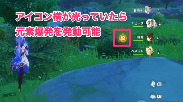 元素爆発の発動可否