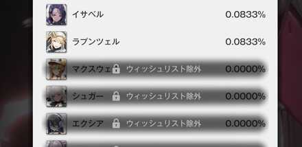 排出されないキャラ