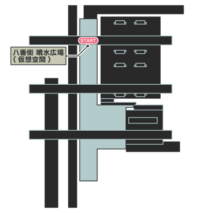 壱番街駅ホーム（仮想空間）のマップ