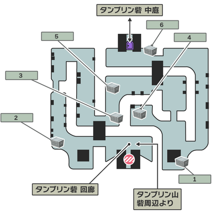 タンブリン砦回廊のマップ