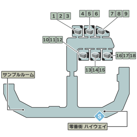 神羅ビル67階のマップ