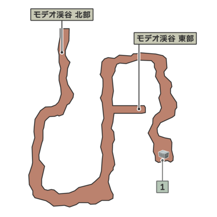 モデオ渓谷南西部のマップ