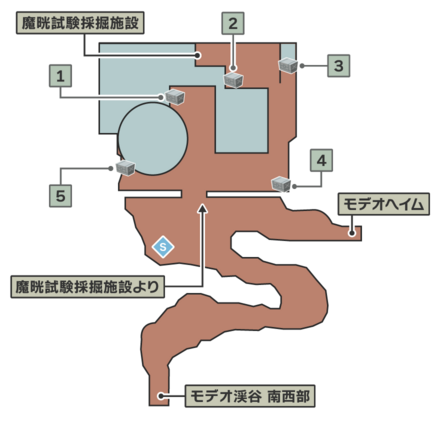 モデオ渓谷北部のマップ