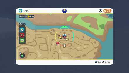 ハッコウシティ北の赤いアイテム拡大マップ