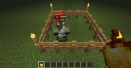 村人ゾンビに金のリンゴを与える