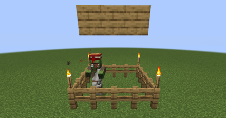 村人ゾンビに日光が当たらないに屋根を設置する