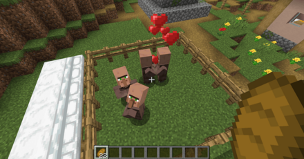 村人がハートを出す