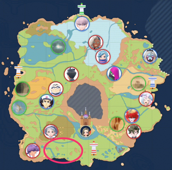 南4番エリアのマップ