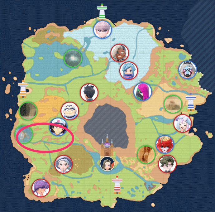 西1番エリアのマップ