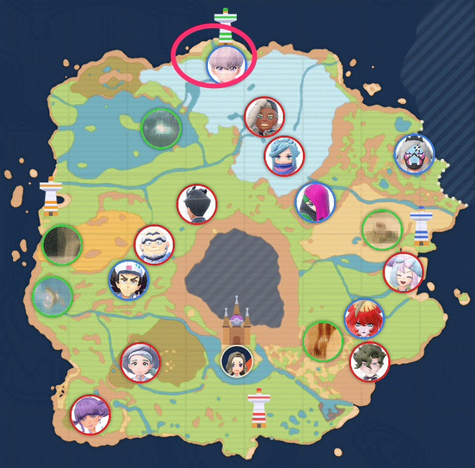 北3番エリアのマップ