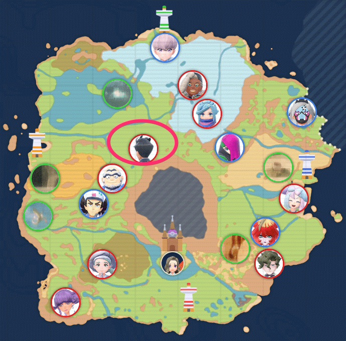 西3番エリアのマップ