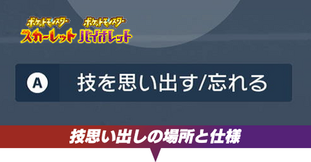 技思い出しの場所と仕様